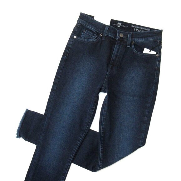 NWT 7 For All Mankind High Waist Ankle Skinny in Court St Release Hem Jeans 27 - Picture 2 of 4
